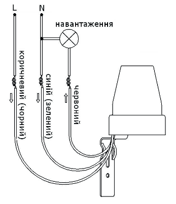 Схема підключення датчика освітленості Як підключити датчик світла до світильника