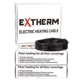 Теплый пол Extherm, кабель нагревательный двужильный  ETC ECO 20-1200,1200 Вт  6.7-8.0 м