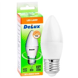 Лампа светодиодная DELUX 7W E27 4100К BL 37В свеча