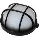 Светодиодный светильник круг черный опаловый плафон с решеткой пластик ПС-1052-11-1/1 12W