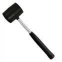 Киянка резиновая 340г,55 мм, черная резина, метал.ручка INTERTOOL HT-0229