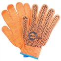 Перчатки трикотажные с ПВХ точкой кл.7 оранжевые Intertool SP-0135