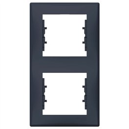 Рамка 2-постовая вертикальная SCHNEIDER серия Sedna графит (SDN5801170)