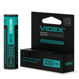 Аккумулятор Videx 18650-P 3000mAh 3.7V без защиты Li-Ion