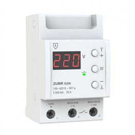Реле защита от перенапряжения ZUBR D25t 25 А (max 30 А), 5 500 ВА с термозащитой
