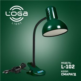 Настільна лампа з прищіпкою ТМ LOGA Light L-102 "Смарагд"