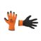 Перчатка трикотажная синтетическая оранжевая покрыта черным рифленым латексом 9 INTERTOOL SP-0120