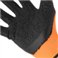 Перчатка трикотажная синтетическая оранжевая покрыта черным рифленым латексом 9 INTERTOOL SP-0120