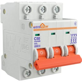 Автоматичний вимикач 3p 50А (тип С) ECOHOME